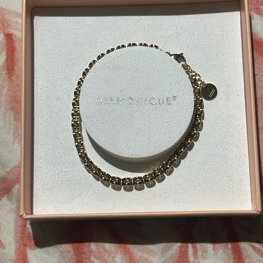 Diamonique Gold-Tone Bracelet size small